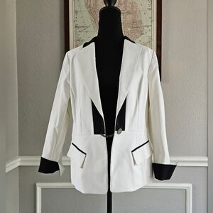 Elegant White and Black Women's Blazer